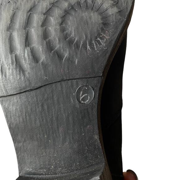 Sesto Meucci Ankle Boots Black Knit Cuff Western Bootie Women's Size 6 - Picture 9 of 11